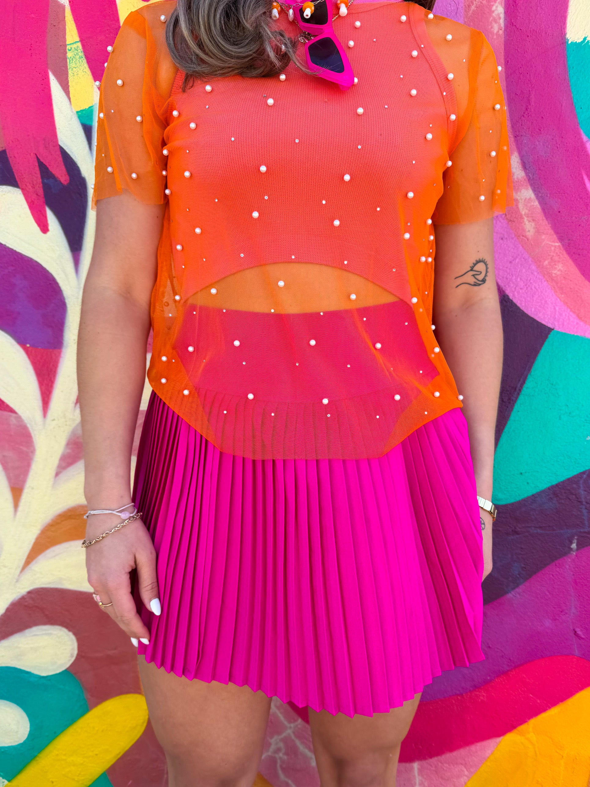 Rockstar Pink Pleated Skort (S-3XL)