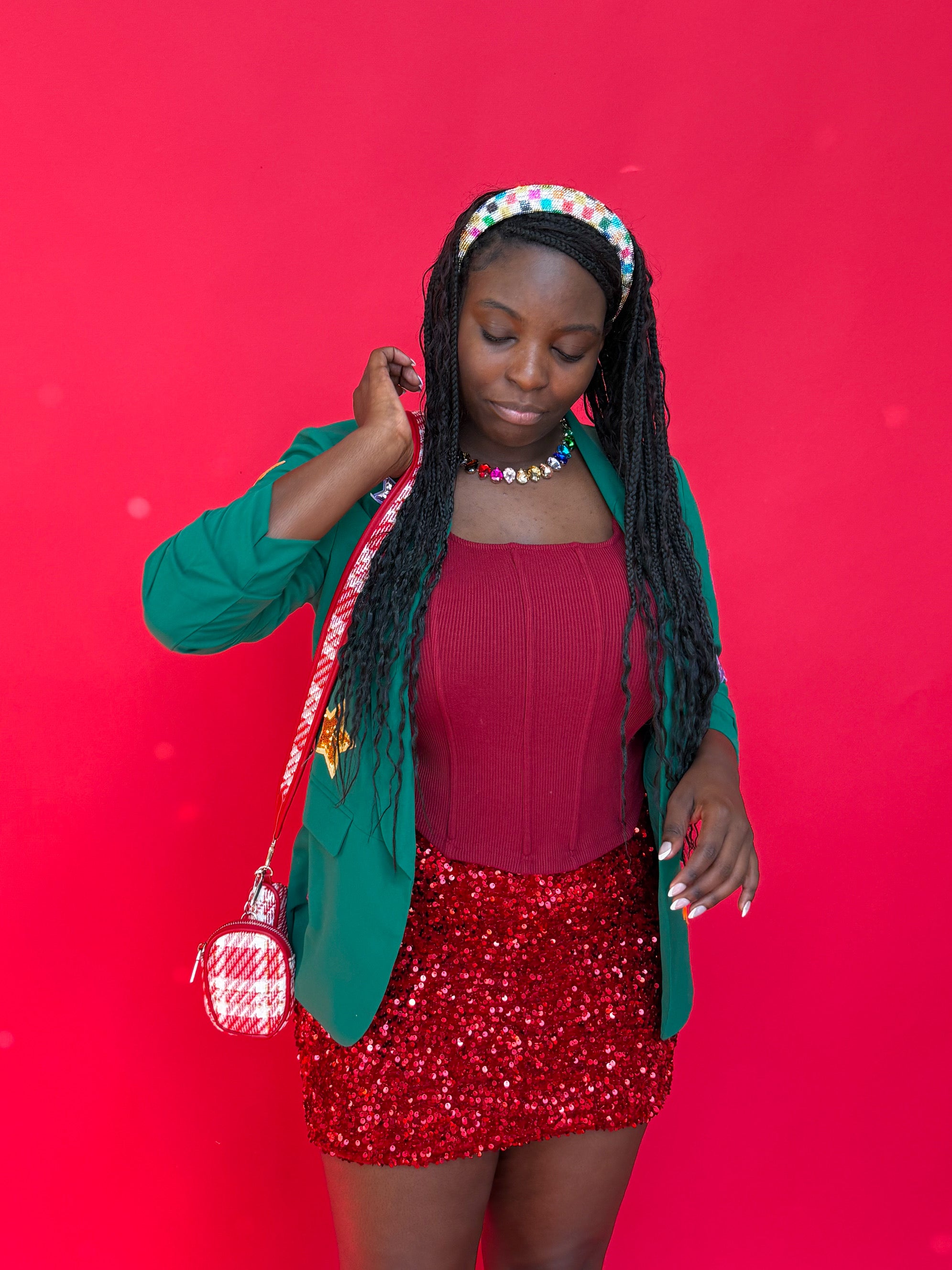 Holiday Red Sequin Skirt (S-3XL)
