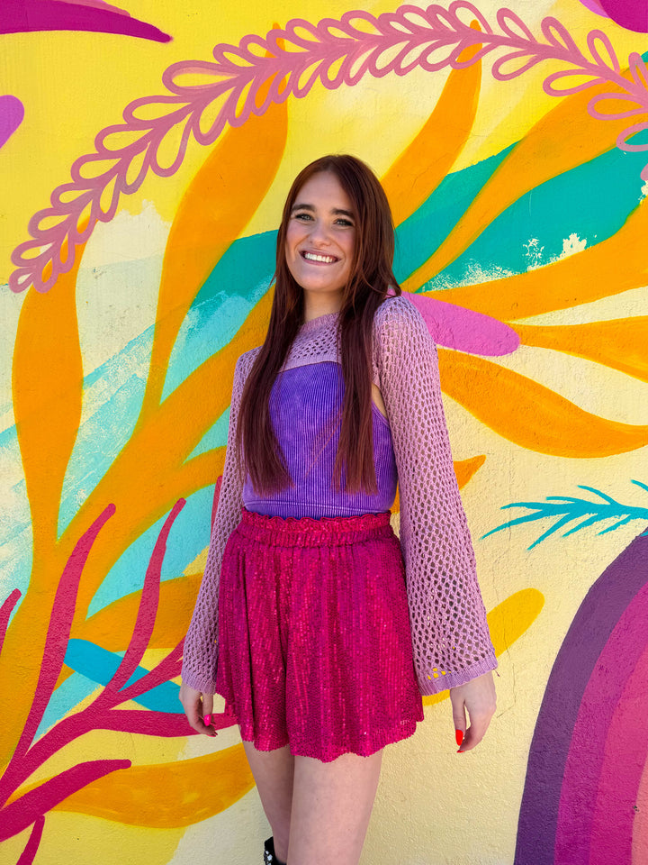 Pink Sequin Shorts (S-3XL)