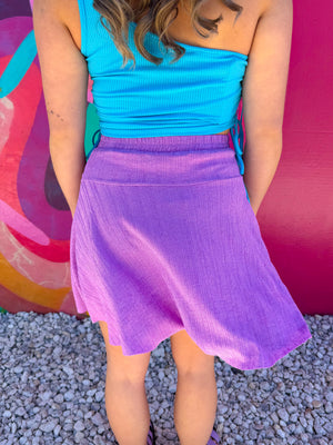 Happy Vibes Only Puple Skirt (S-2XL)