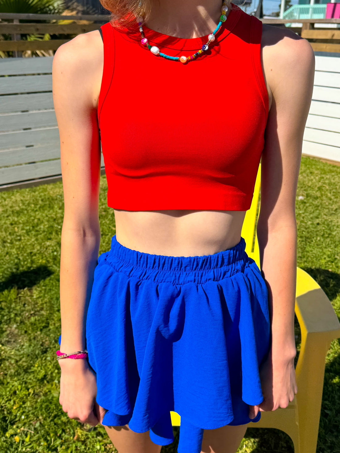 Red Cropped Tank Top (S-2XL)