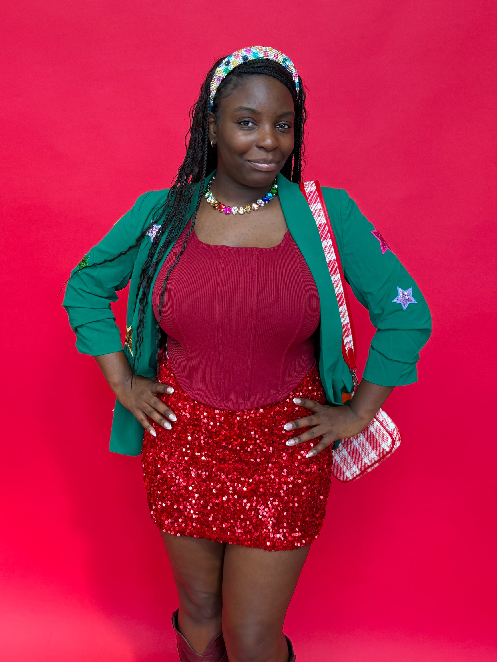 Holiday Red Sequin Skirt (S-3XL)