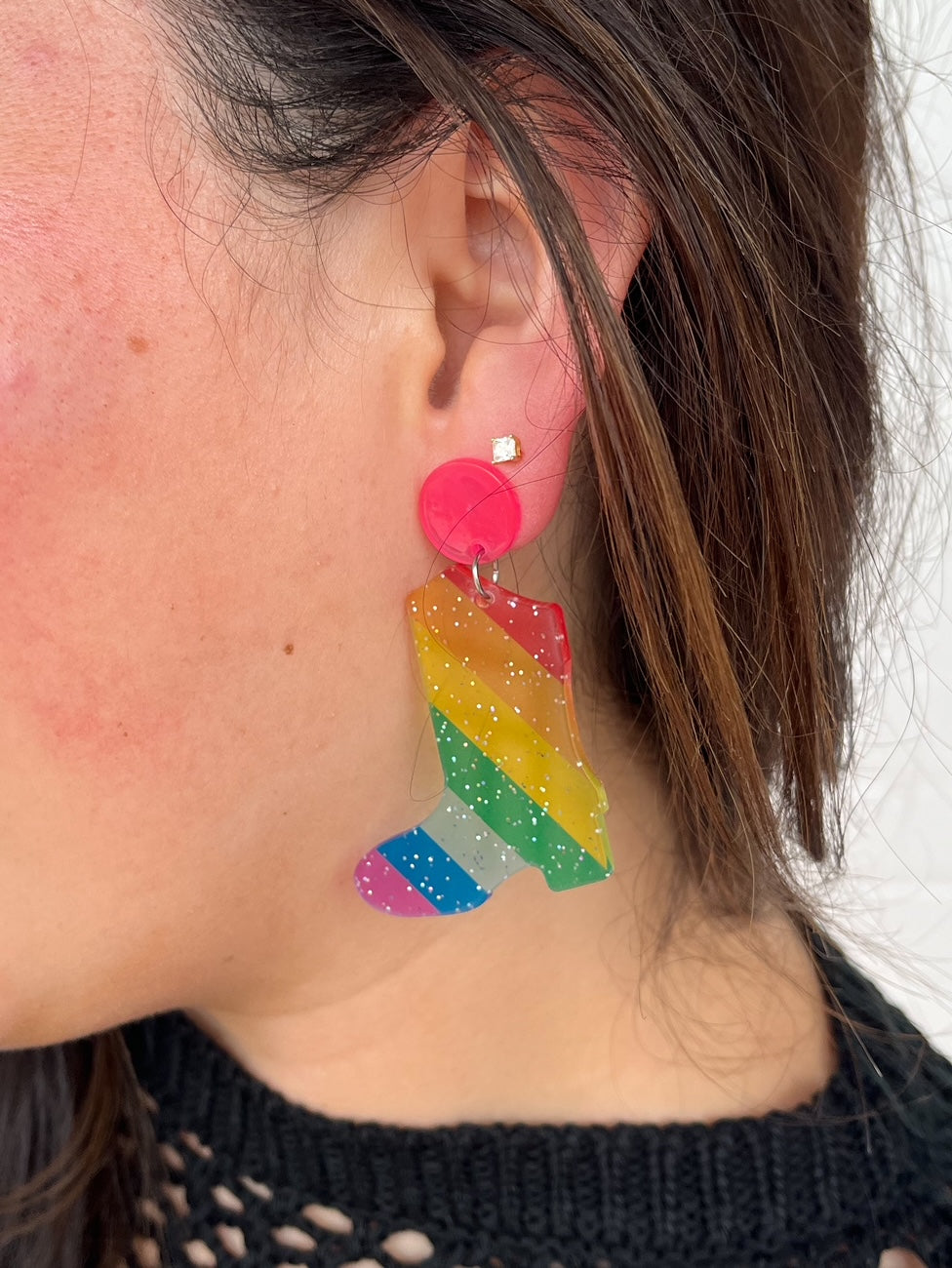 Rainbow Boot Earrings