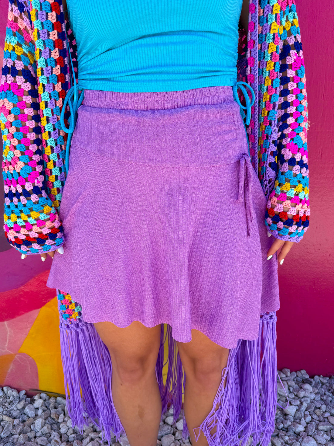 Happy Vibes Only Purple Skirt (S-2XL)