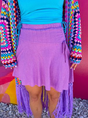 Happy Vibes Only Puple Skirt (S-2XL)