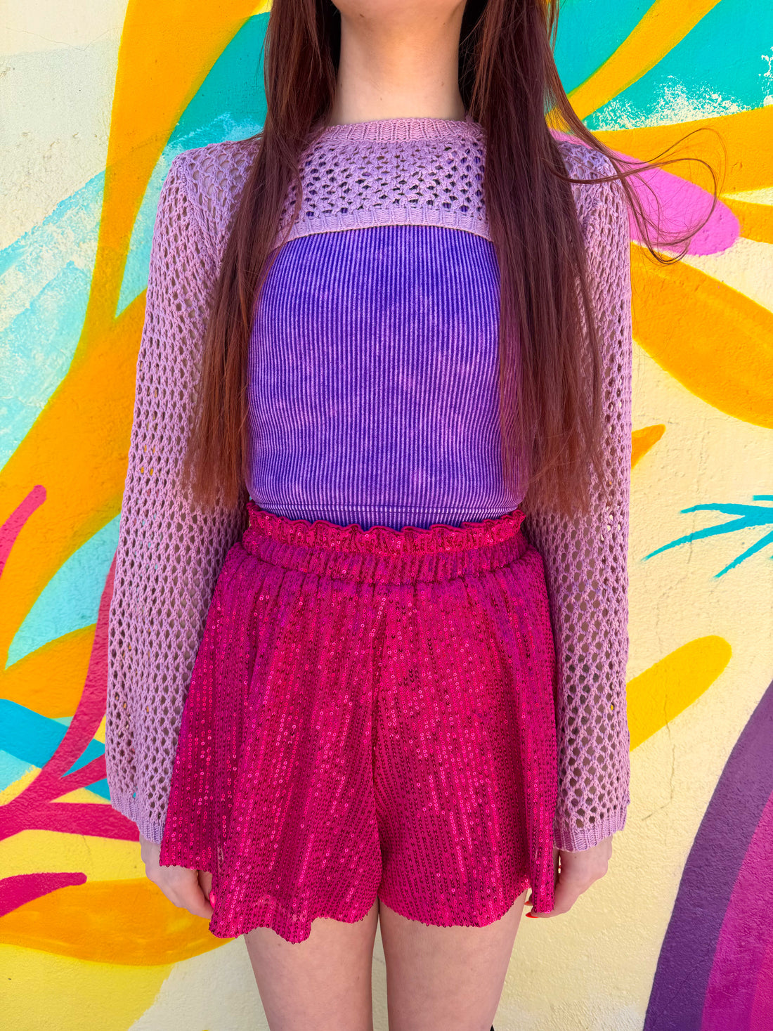 Pink Sequin Shorts (S-3XL)
