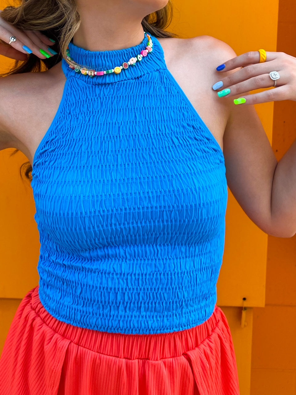 Blue Popcorn Crop Top (S-L)