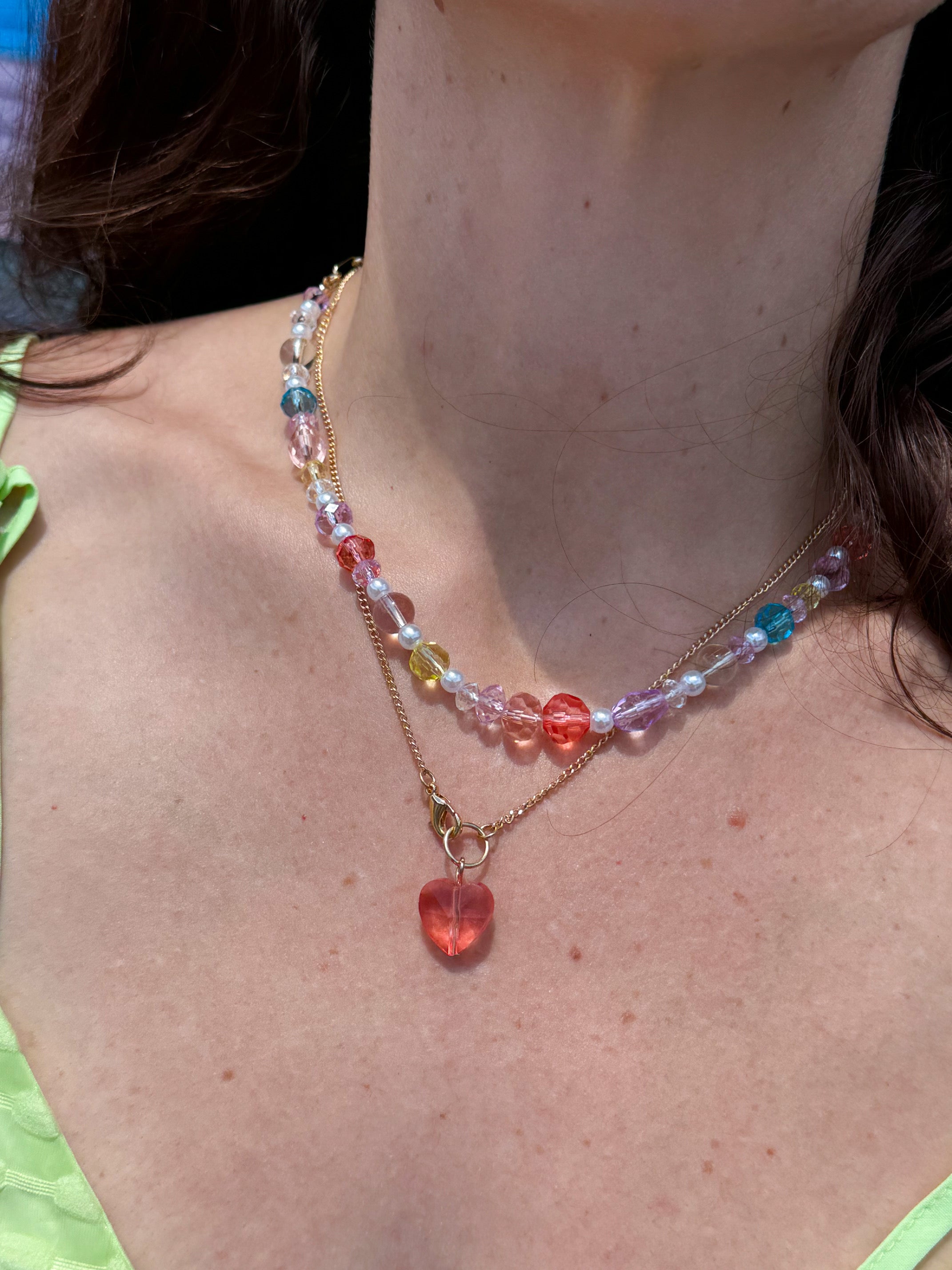 Pastel Heart Layered Necklace