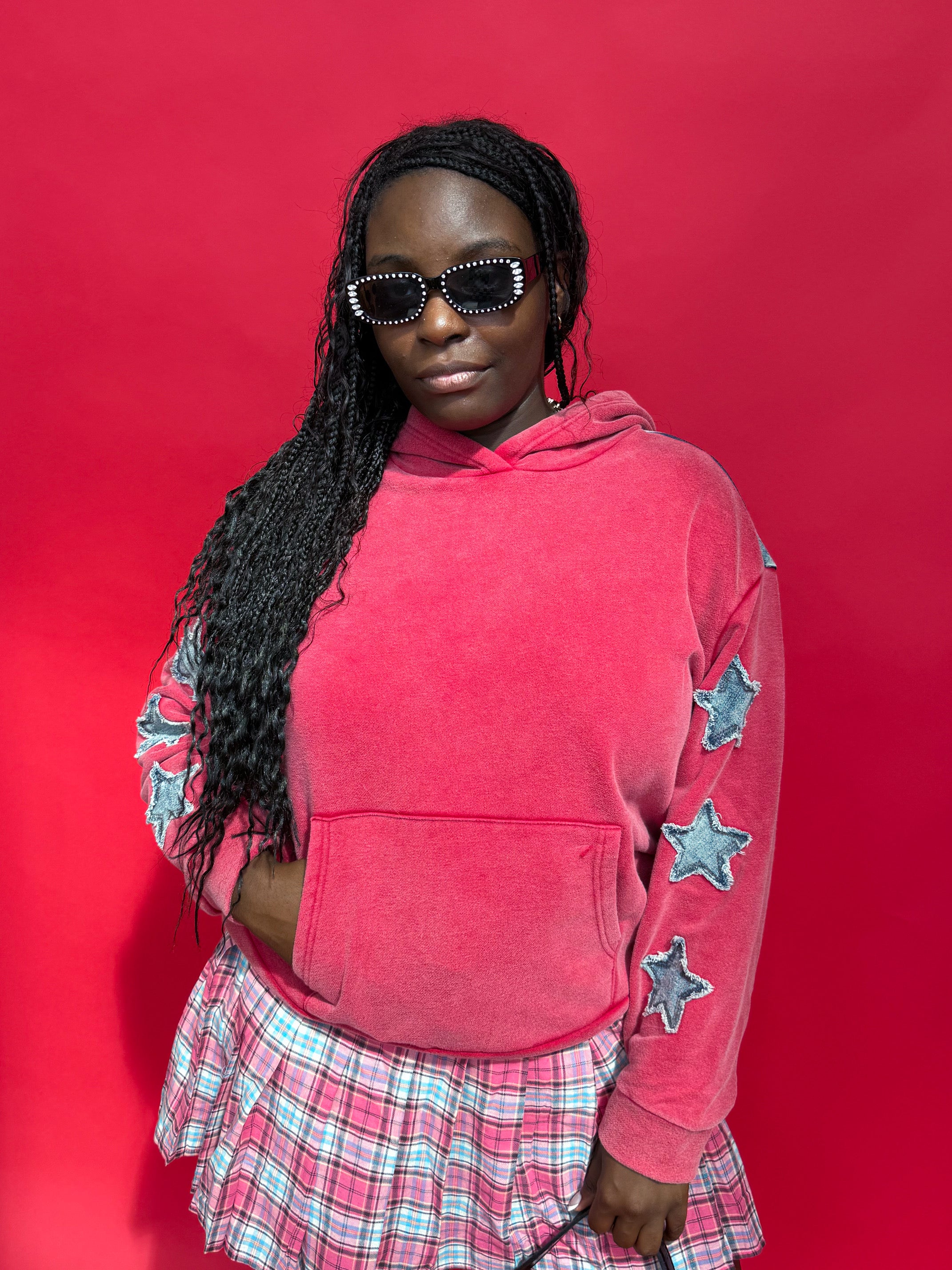 Red RockStar Denim Hoodie (S-3XL)