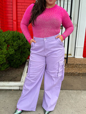 Lavender Cargo Pants (S-3x)