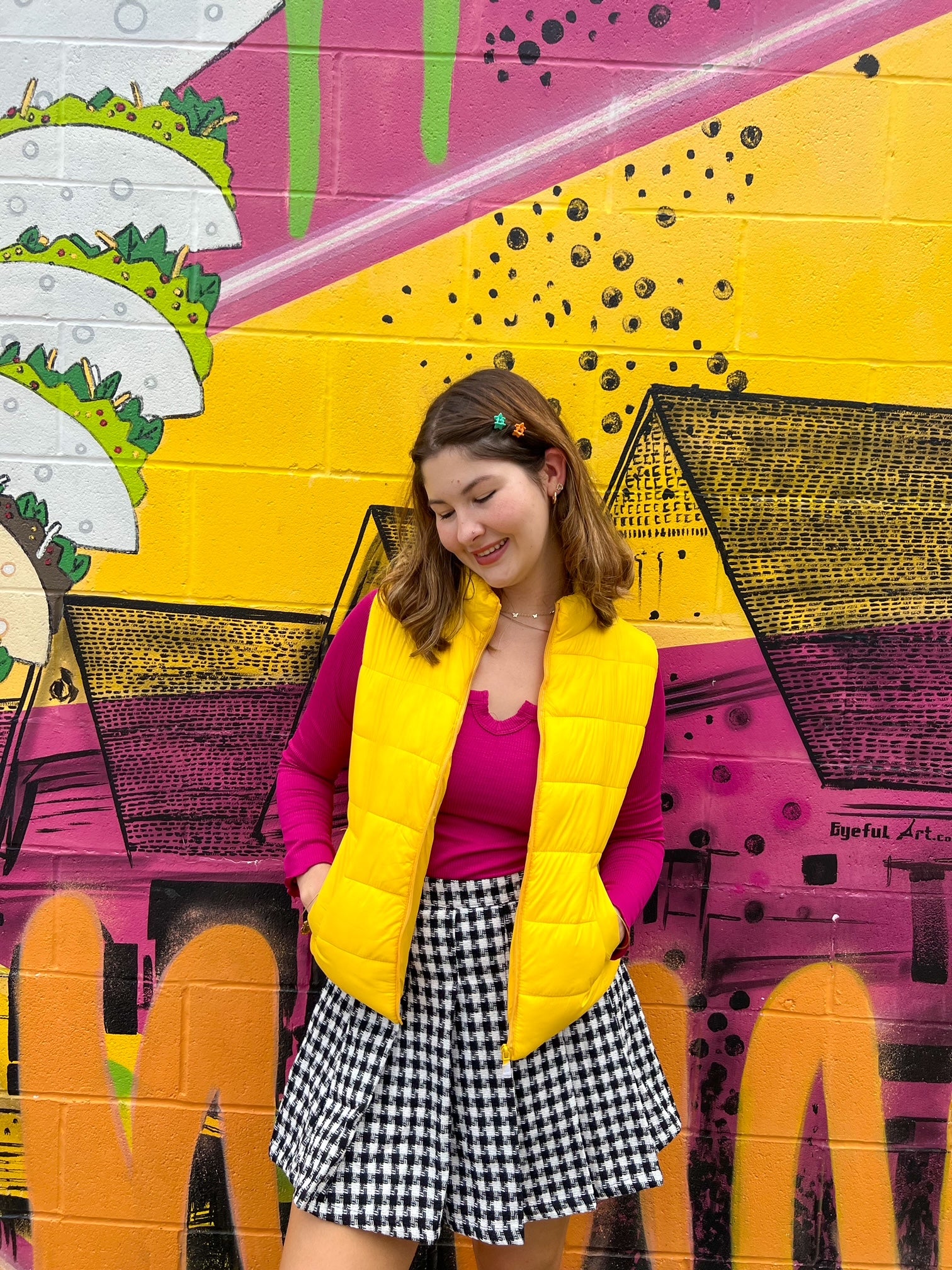 Sunshine Yellow Puffer Vest (S-XL)