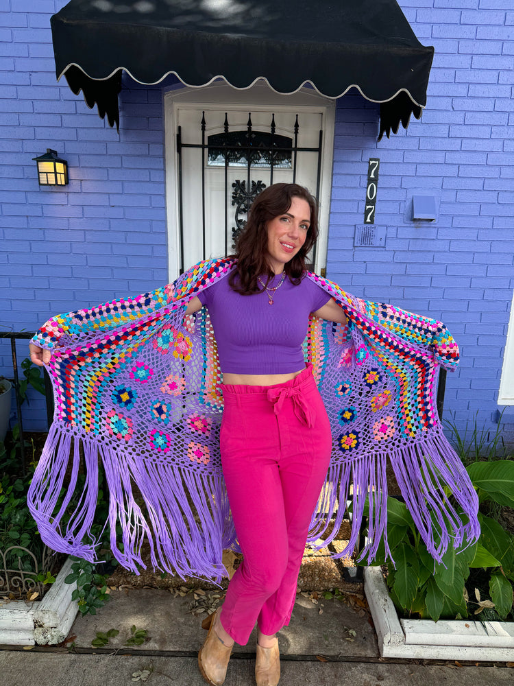 Purple Magic Crochet Cardigan (S-3XL)