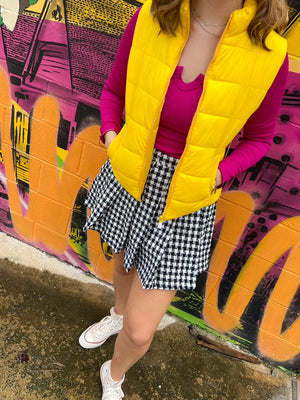 Sunshine Yellow Puffer Vest (S-XL)