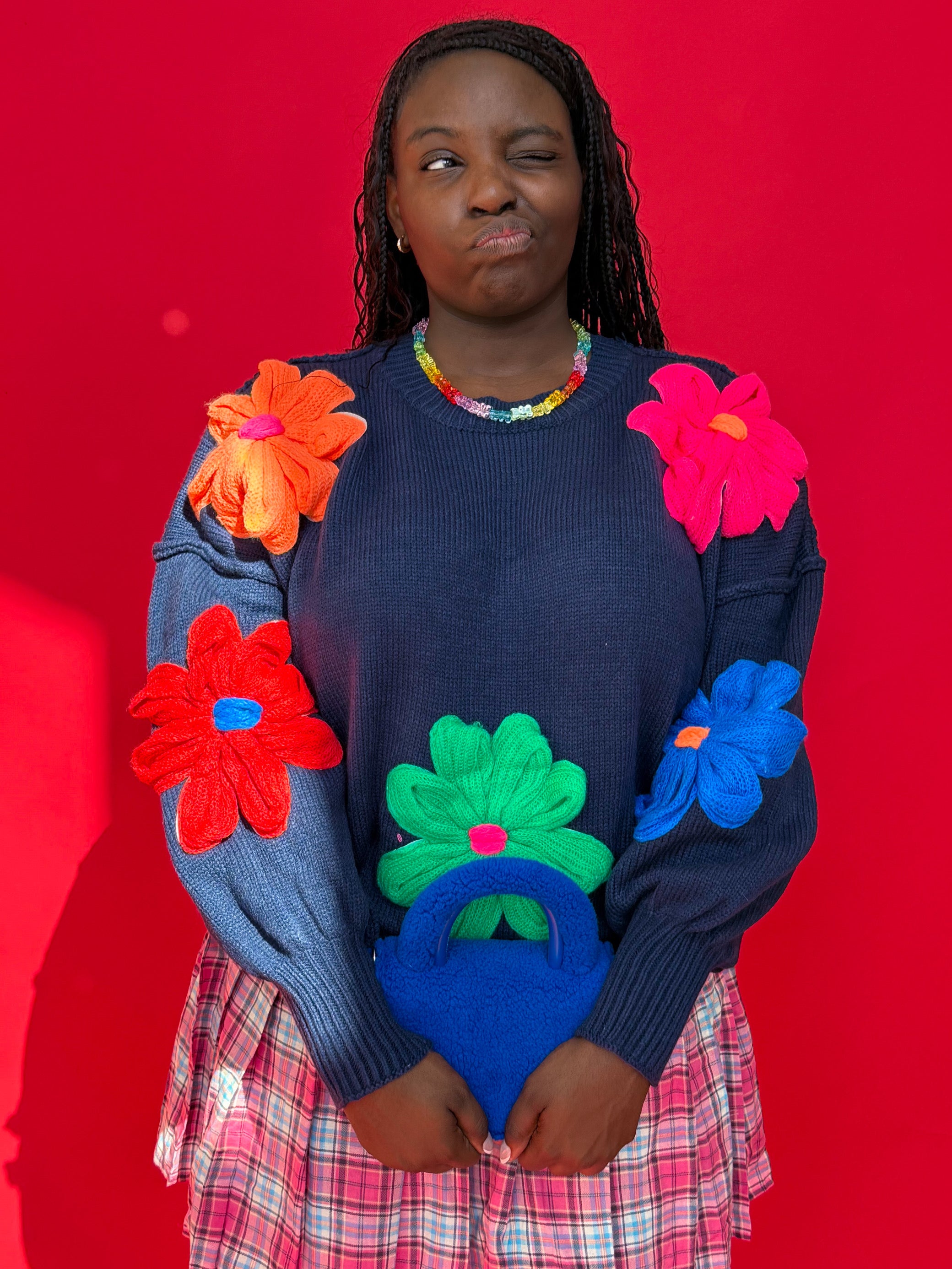 Navy Blooming Sweater (S-3XL)