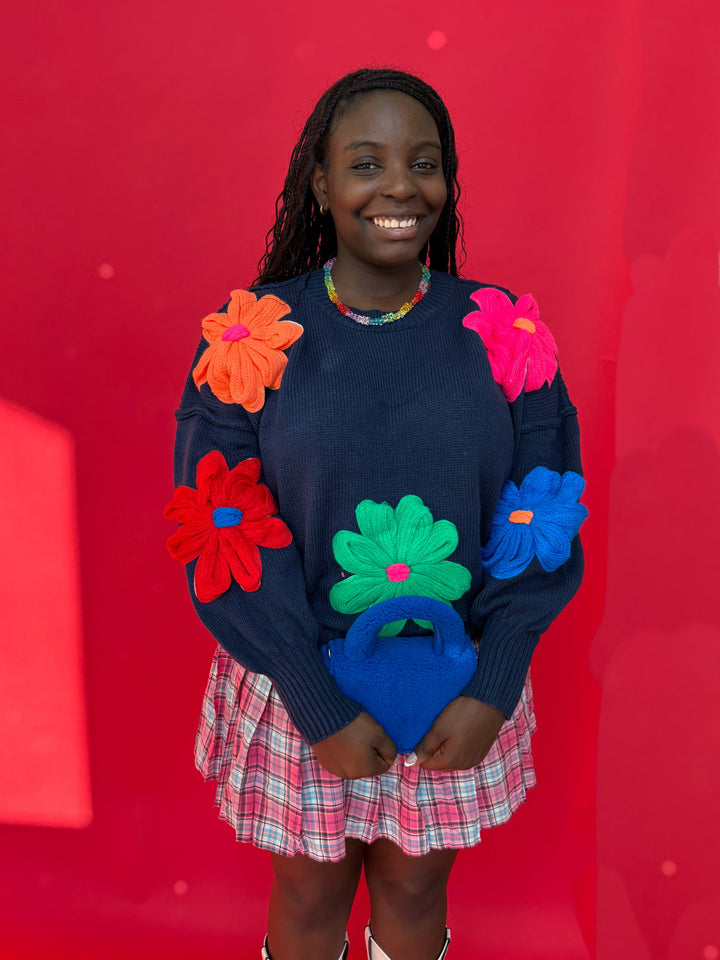 Navy Blooming Sweater (S-3XL)