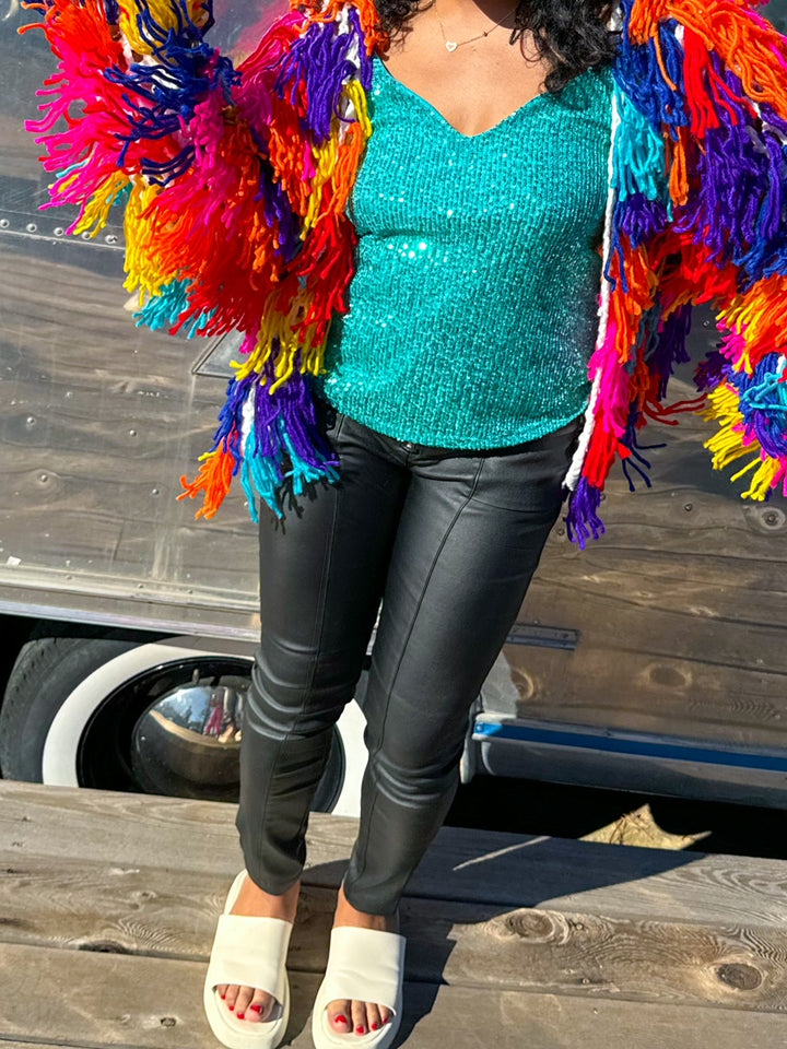 Black Licorice Faux Leather Pants (medium)