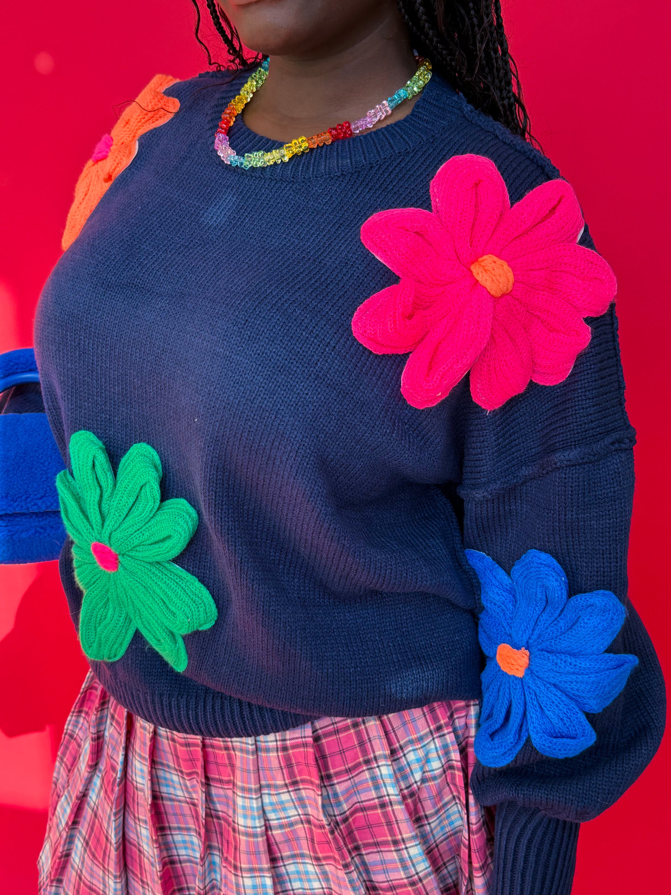 Navy Blooming Sweater (S-3XL)