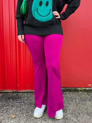 Weekend Vibes Berry Flare Pants (S-3XL)