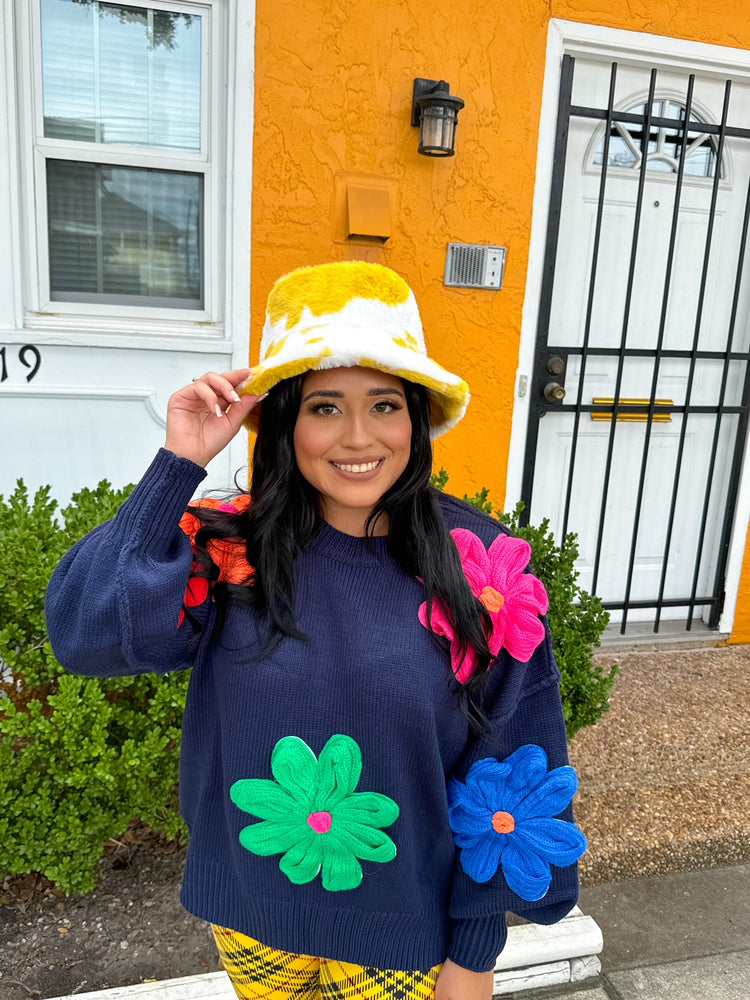 Yellow Cow Print Bucket Hat