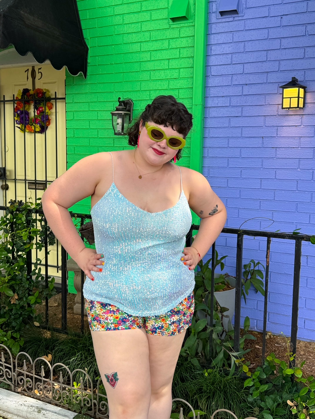 Shining for You Blue Tank (1X & 2X)