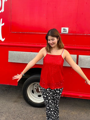 Rubies are Forever Sequin Tank