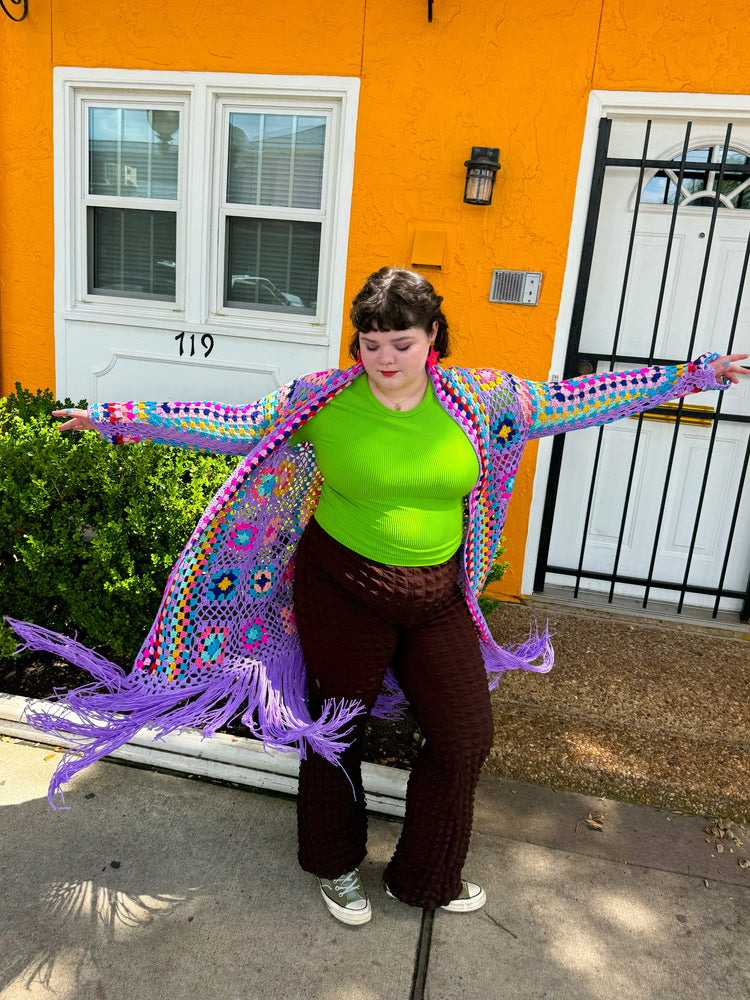 Purple Magic Crochet Cardigan (S-3XL)