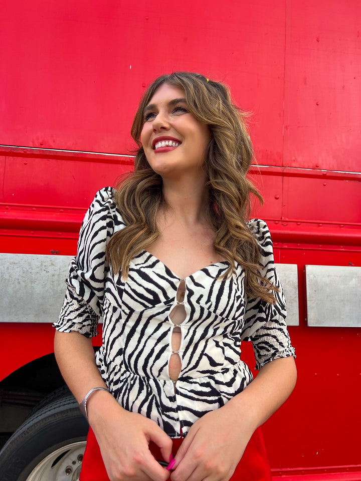 Zebra Fever Top (S-L)