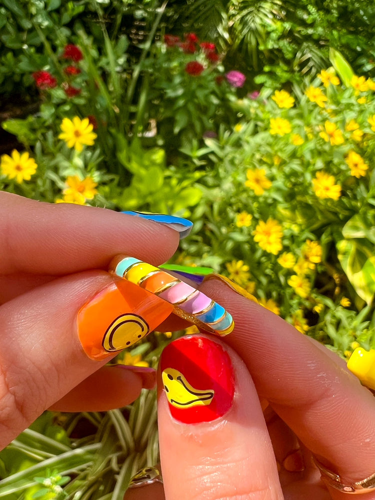 Rainbow Spiral Ring