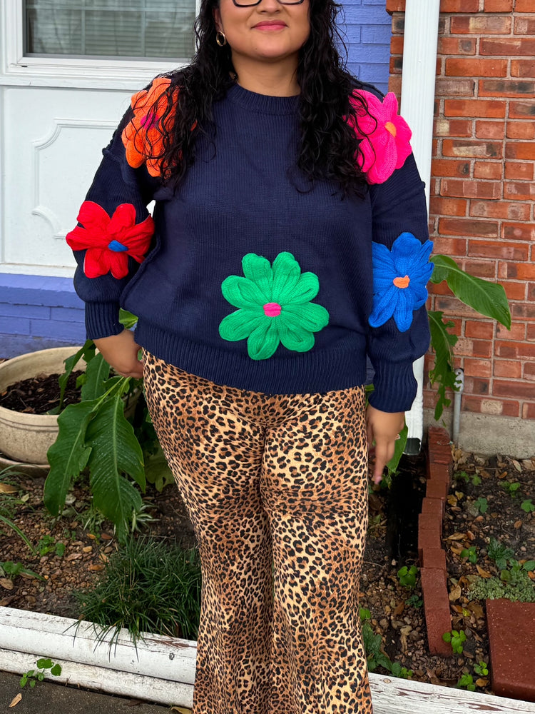 Navy Blooming Sweater (S-3XL)