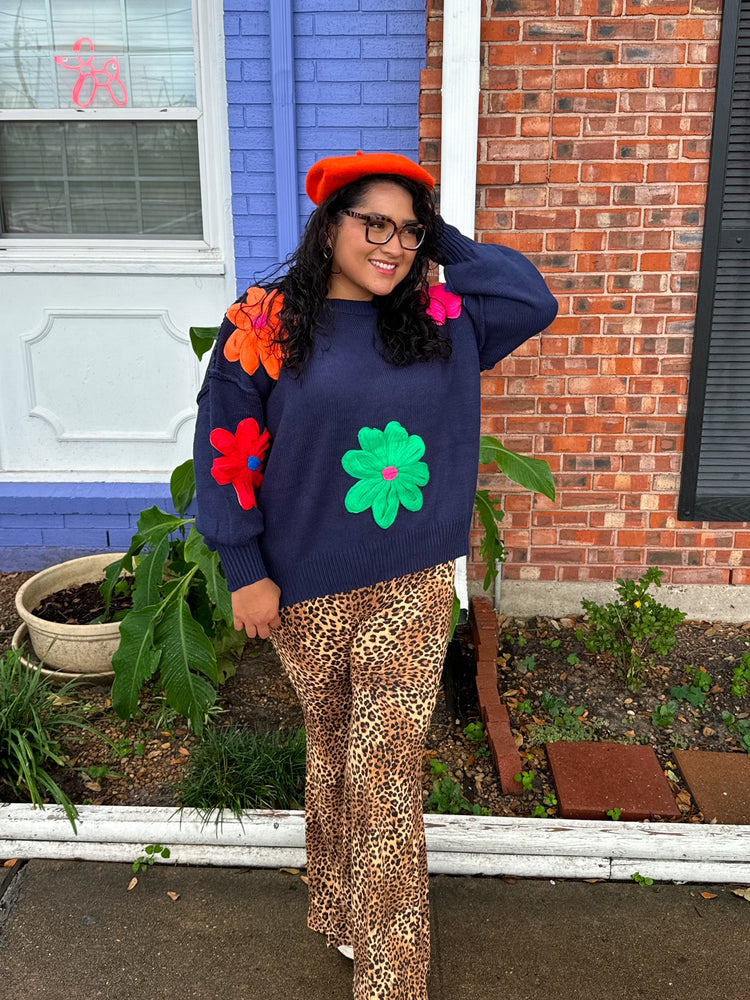 Navy Blooming Sweater (S-3XL)