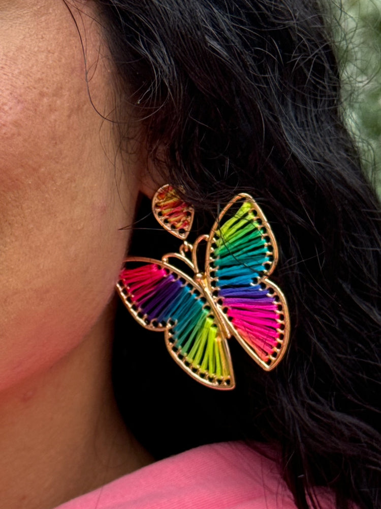 Rainbow Butterfly Earrings