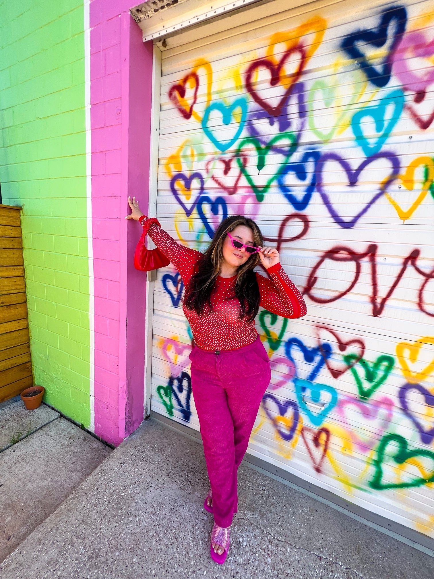 Show Stopper Rhinestone Bodysuit in Red (S-3X)