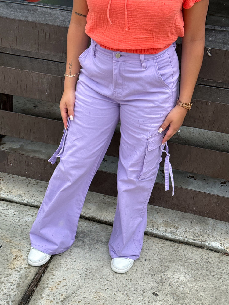 Lavender Cargo Pants (S-3x)