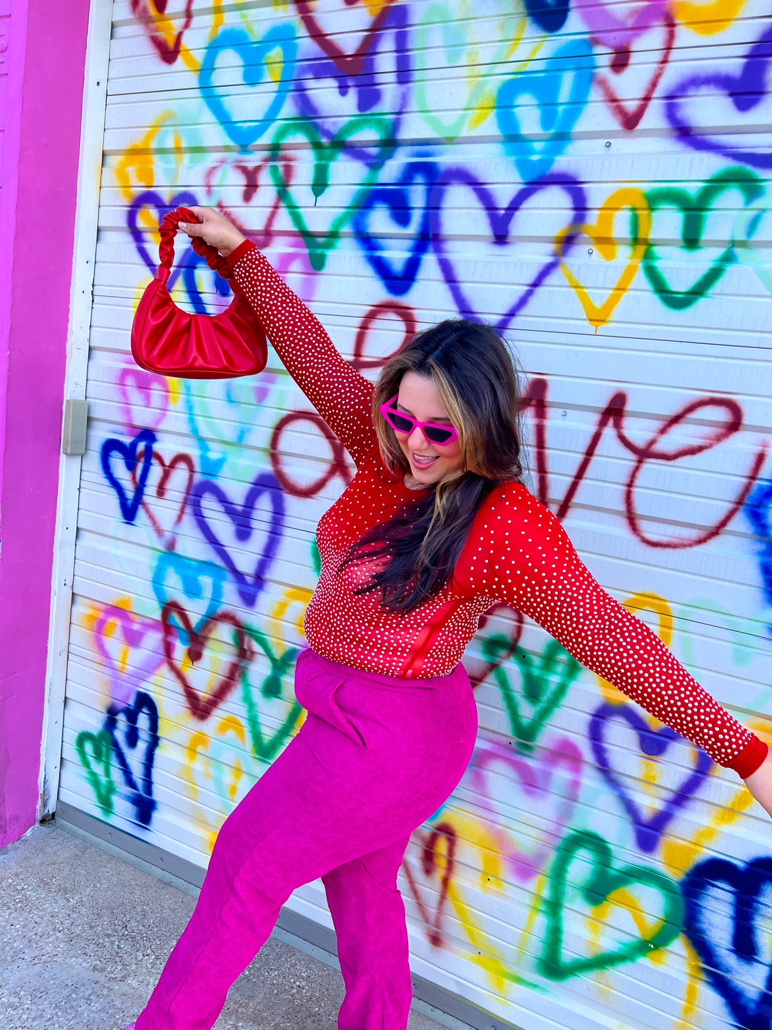 Show Stopper Rhinestone Bodysuit in Red (S-3X)