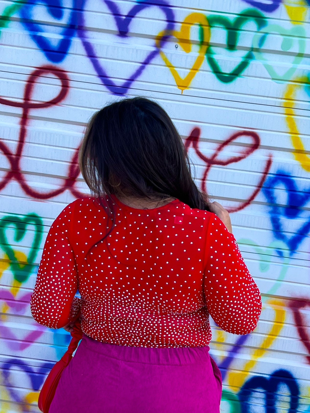 Show Stopper Rhinestone Bodysuit in Red (S-3X)