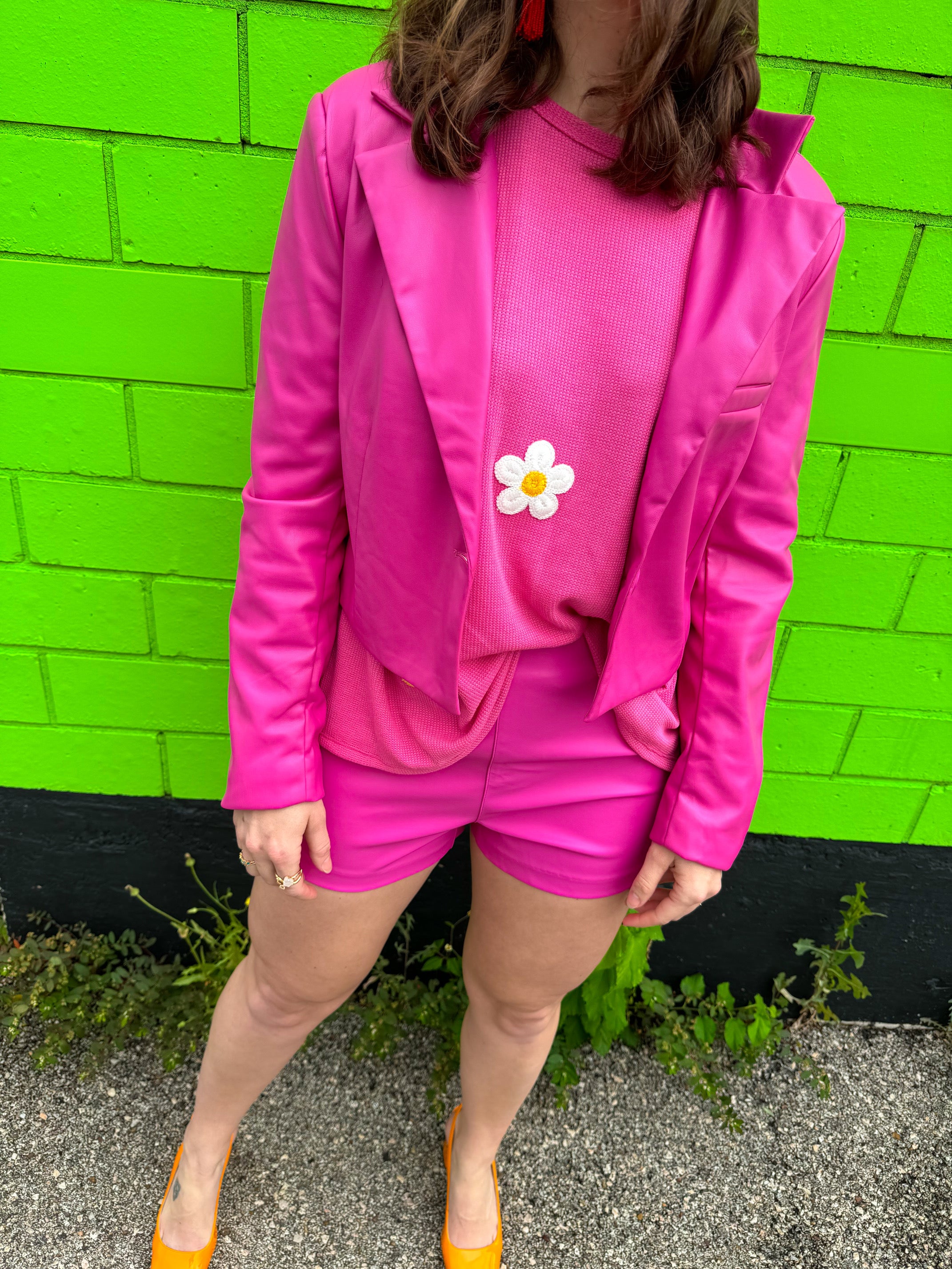 Born With It Leather Cropped Blazer (S-L)