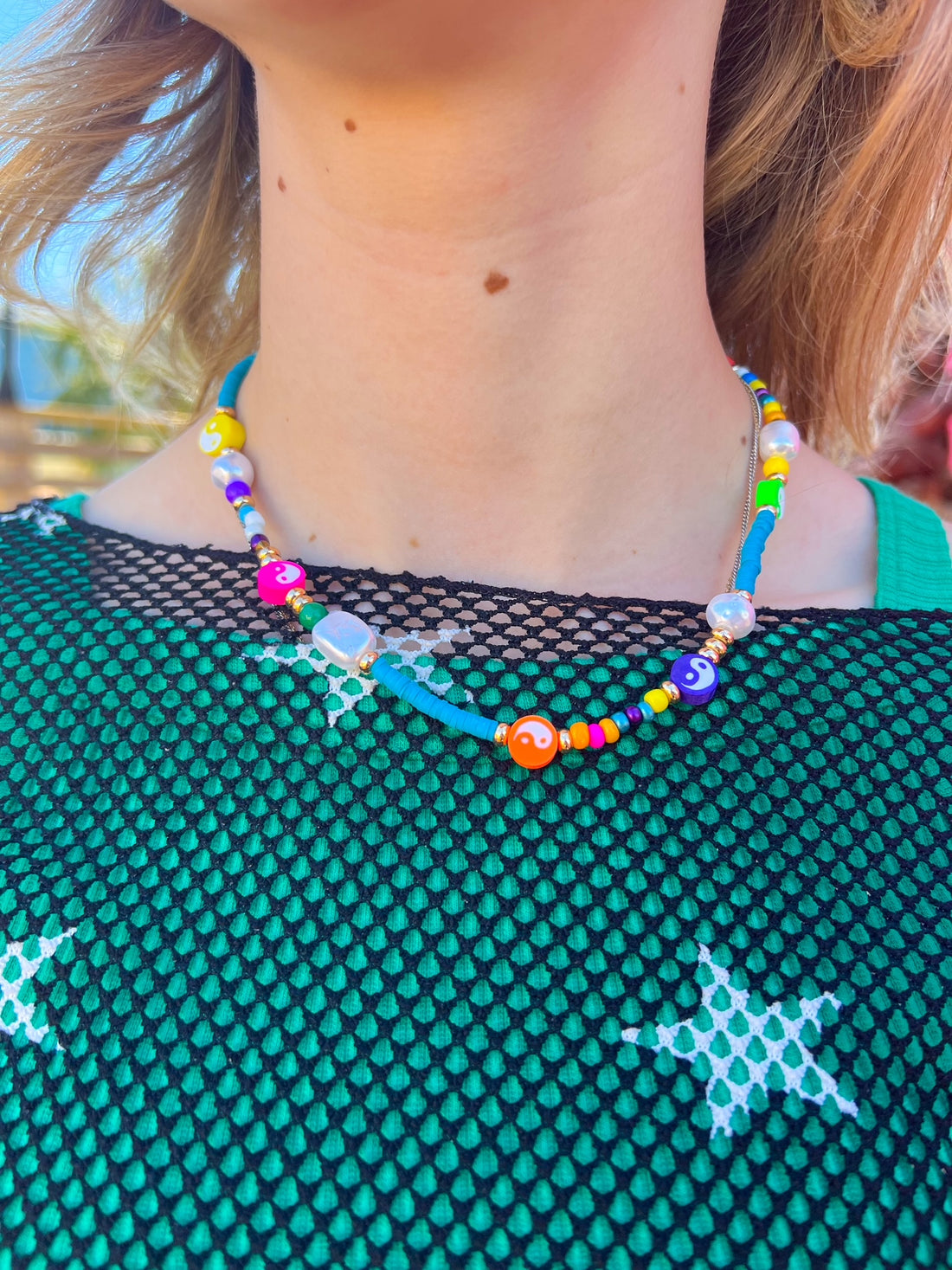 Yin Yang Beaded Necklace