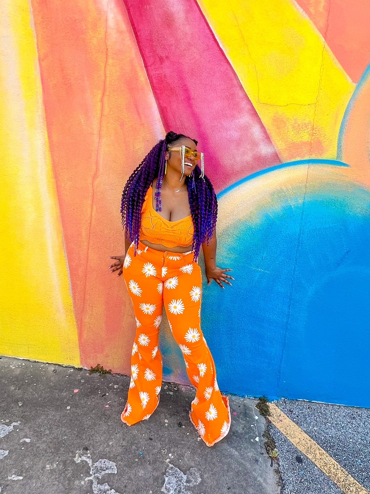 Be Seen Orange Crochet tank (Large)