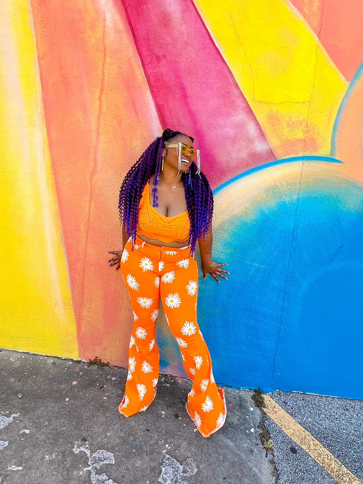 Be Seen Orange Crochet tank (Large)