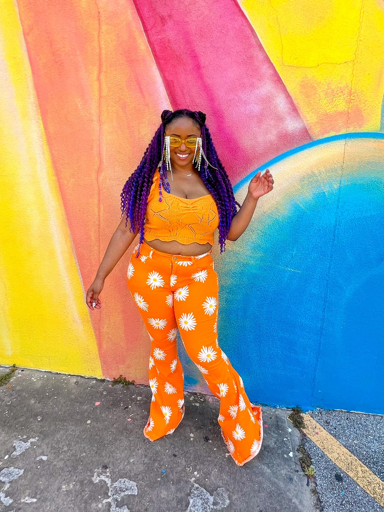 Be Seen Orange Crochet tank