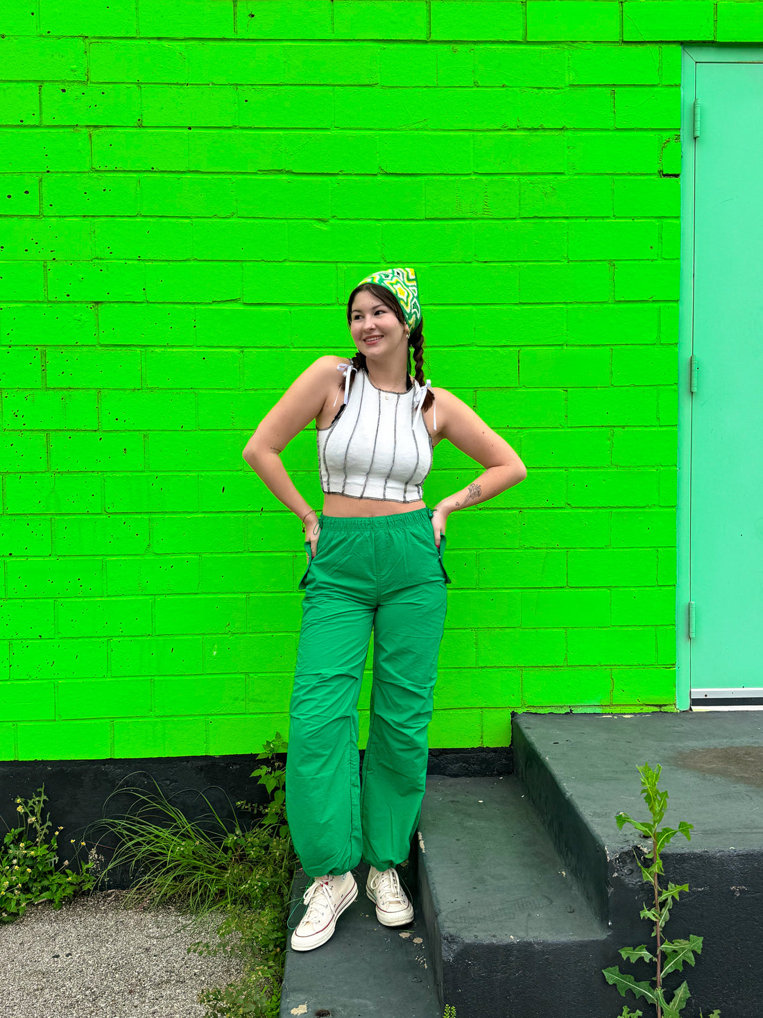 Green Parachute Pants (Large)