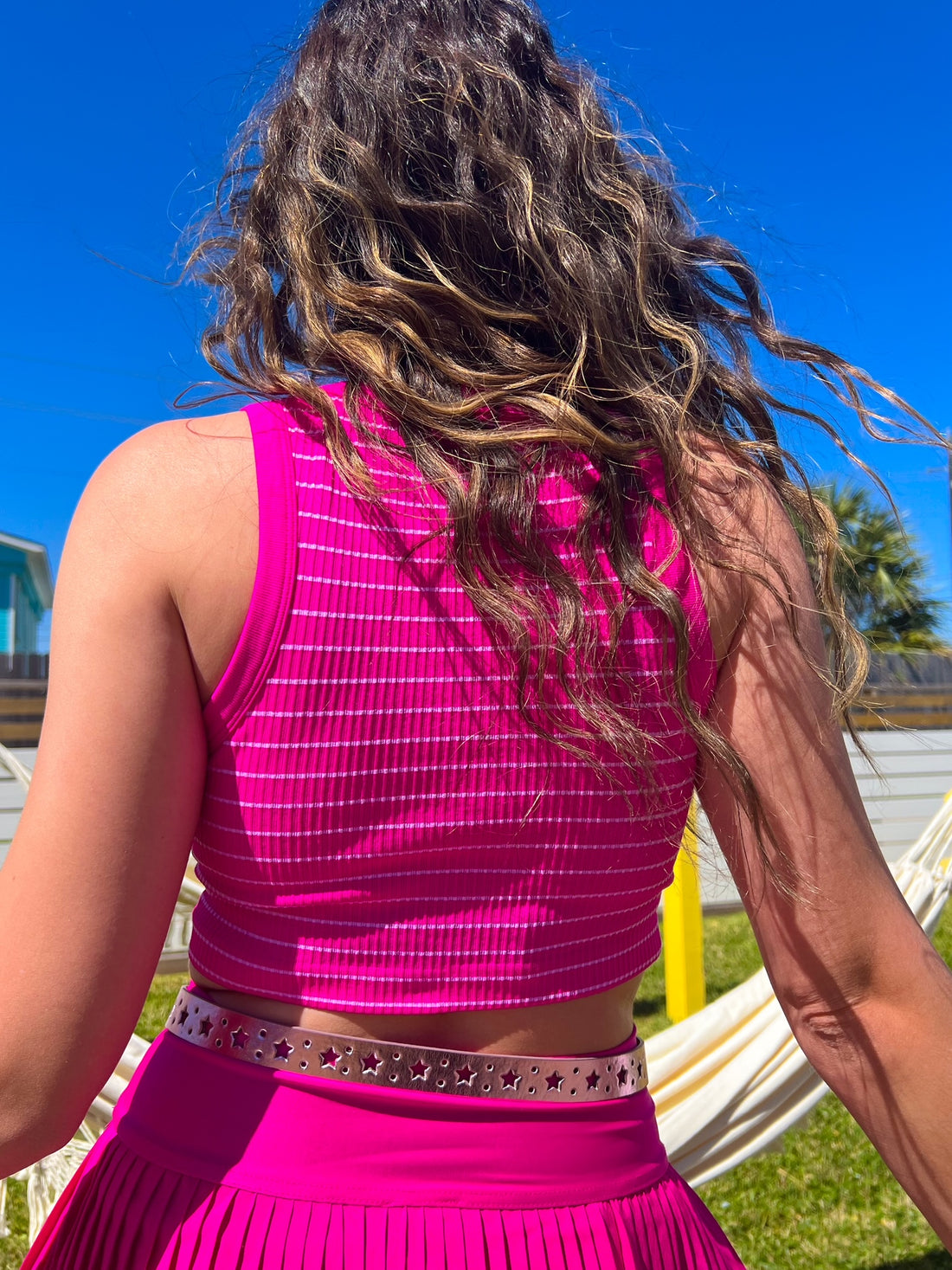 Hot Pink Striped Tank (S-3XL)