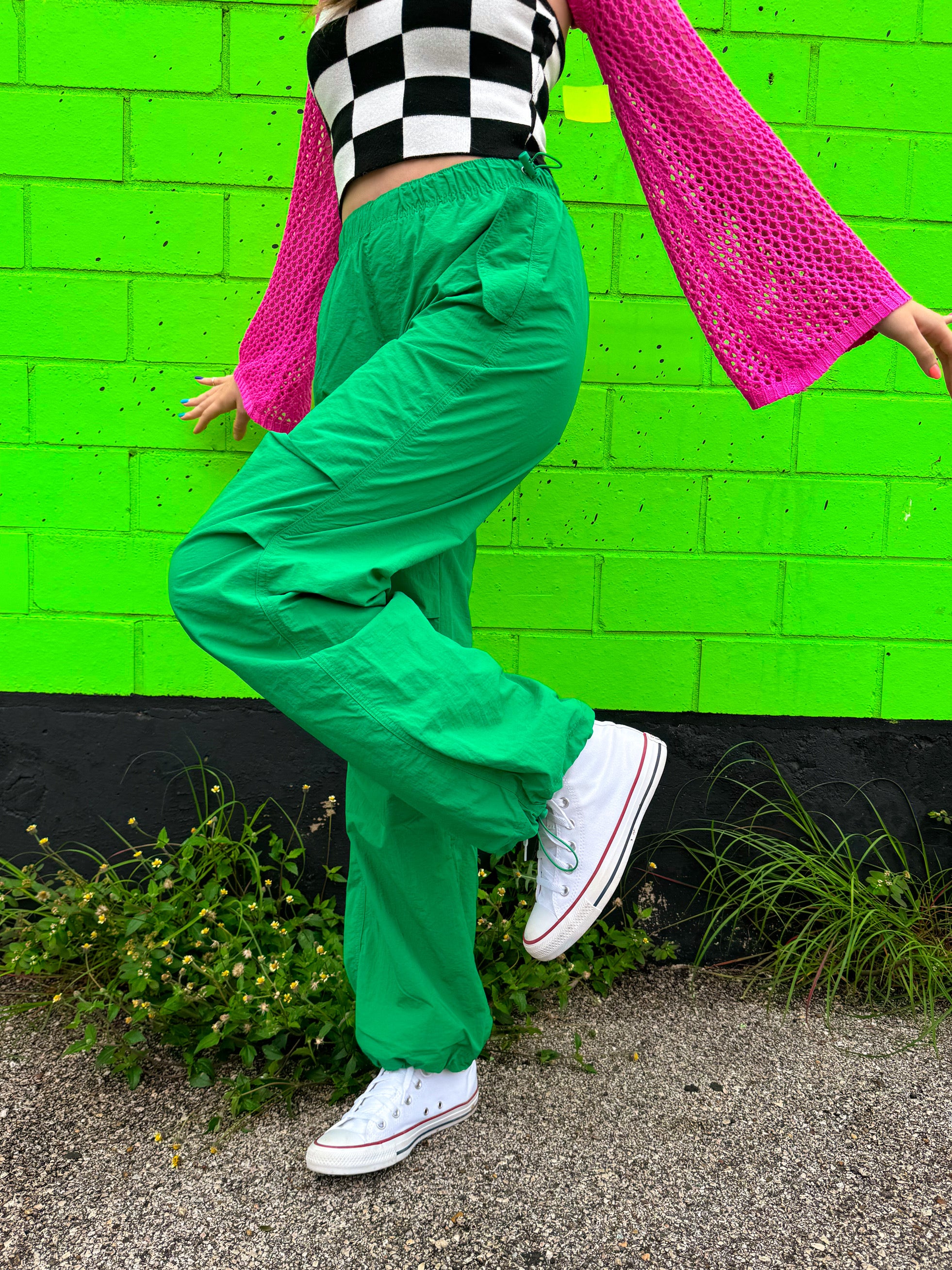 Green Parachute Pants (Large)