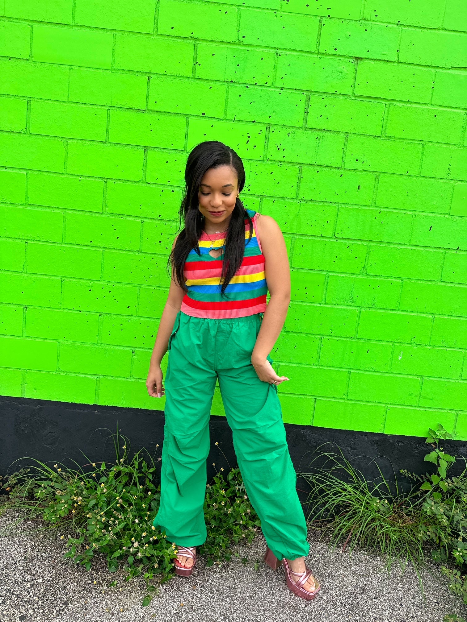 Green Parachute Pants (Large)