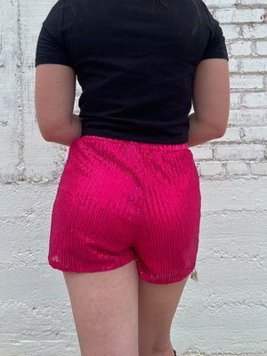 Pink Sequin Shorts *Extended Sizes