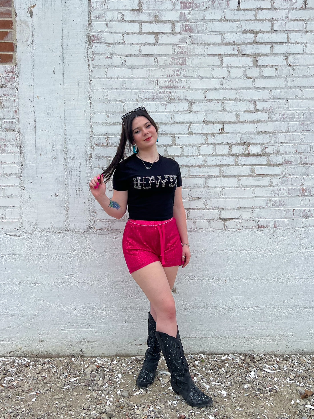 Pink Sequin Shorts (S-3X)