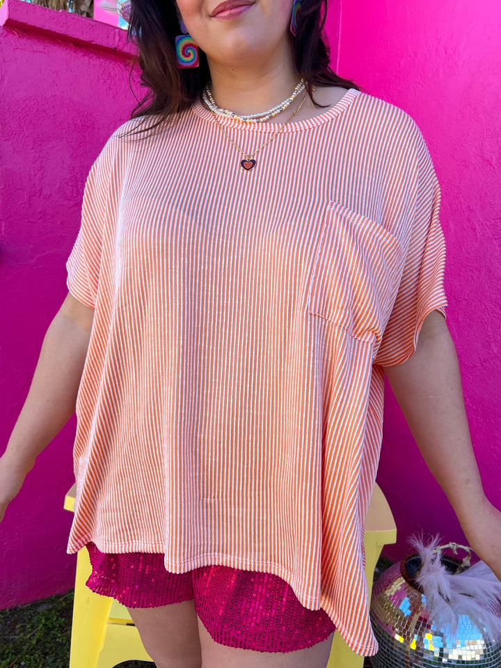 Stay True Orange Ribbed Tee (S-3XL)