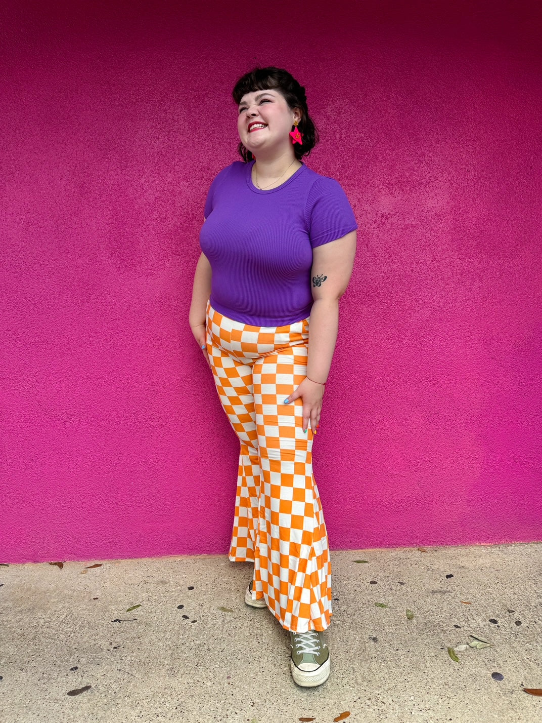 Not My Fault Orange Checkered Pants (S-3XL)