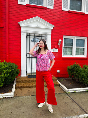 Cherry Red Cargo Pants (S-3XL)