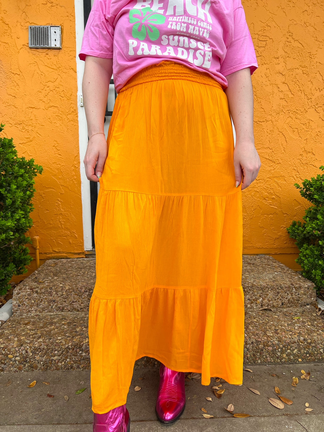 Fast Times Skirt in Marigold (S-3XL)